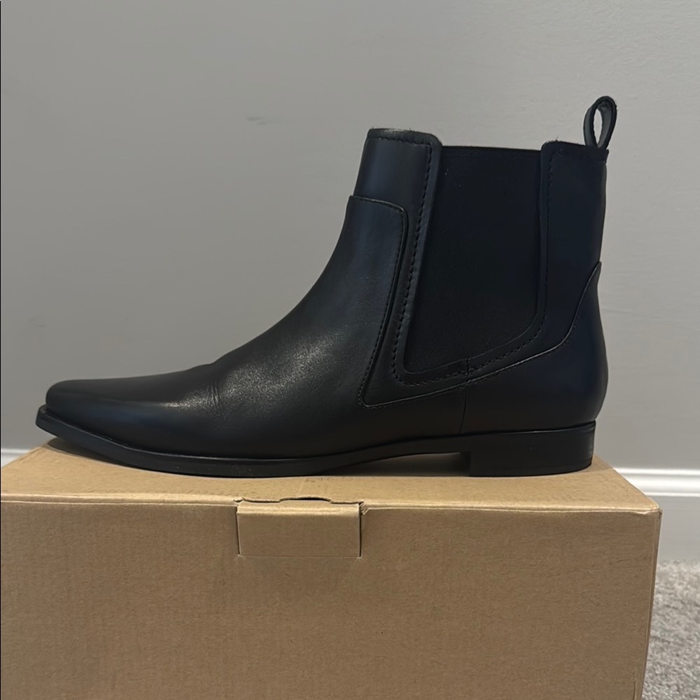 Black Leather Chelsea Boots